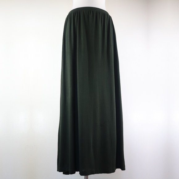 H&M Forest Green Maxi A-line L Skirt - Picture 1 of 6